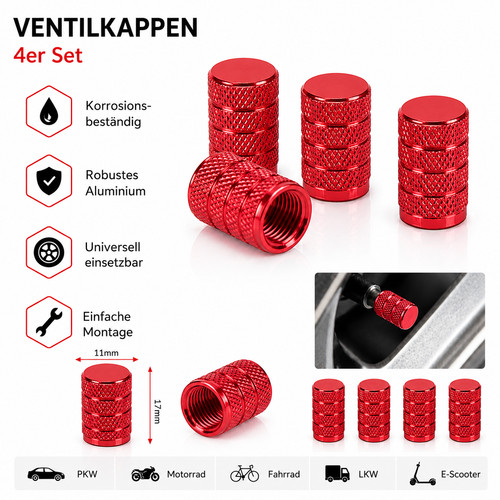 Aluminium ventilkappen set - ventilkappen,