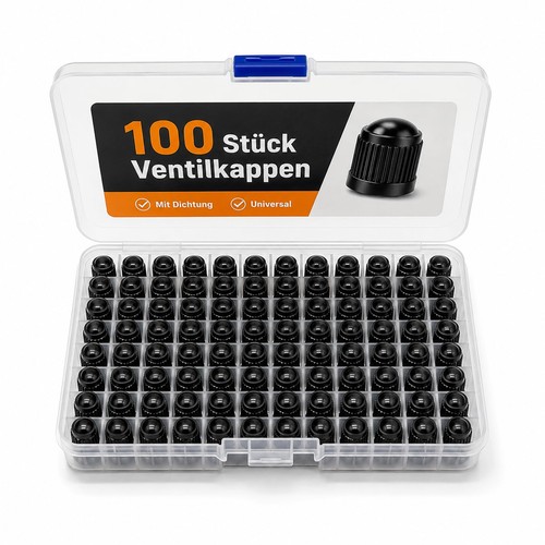 100x ventilkappen schwarz - ventilkappen,