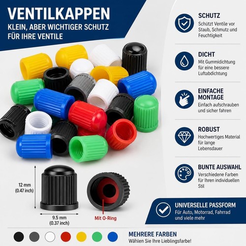 10x ventilkappen ventildeckel - 10x,