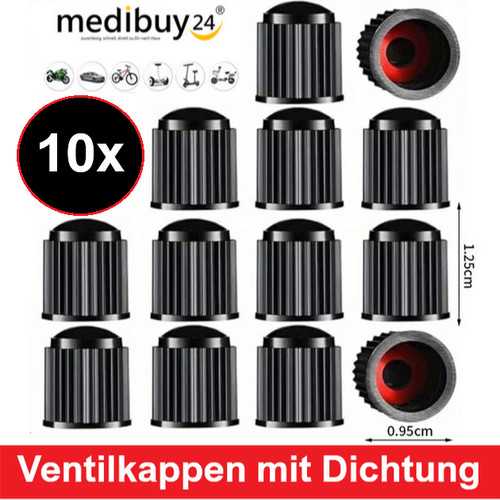 10x auto ventilkappen - auto, schwarz