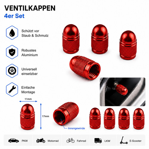 Aluminium ventilkappen set - ventilkappen,