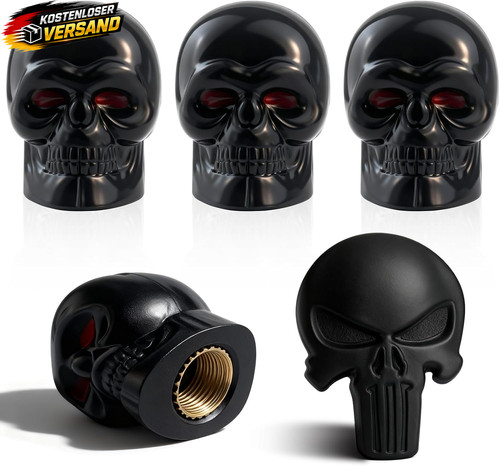 4er set totenkopf ventilkappen - set,