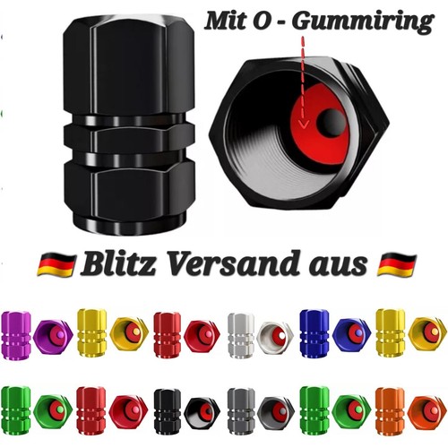 Auto ventilkappen schwarz - 4x,