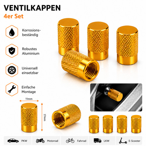 Aluminium ventilkappen set - ventilkappen,